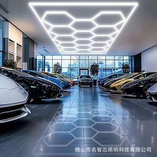 Cross-Border Hexagonal Light Honeycomb Light Super Bright Car Showroom Garage Led Light Car Wash Center Special Lighting 14 Holes
