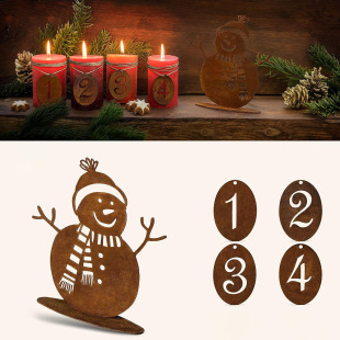 Christmas Candle Decoration Rust Five-Pointed Star Digital Home Bonsai Ornaments Candlestick Iron Decorations Wholesale