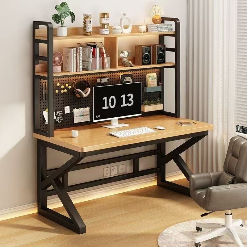 Home-use desk with integrated bookshelf, modern and simple design, with storage rack, student study desk, simple writing and study computer desk
