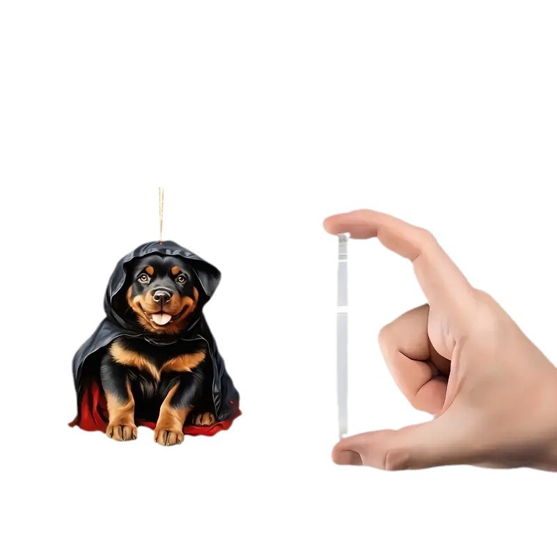 Acrílico creativo guapo perrito colgante decoración de automóviles colgante plano colgante equipaje llavero accesorios bolsos image 5