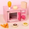 Children's wooden family coffee machine, set, realistic kitchen for cutting, toy, bread