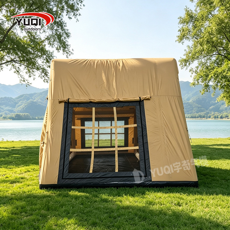 12.6 square meters outdoor camping quick-open inflatable tent, portable Oxford cloth inflatable tent for travel, camping tent for family use