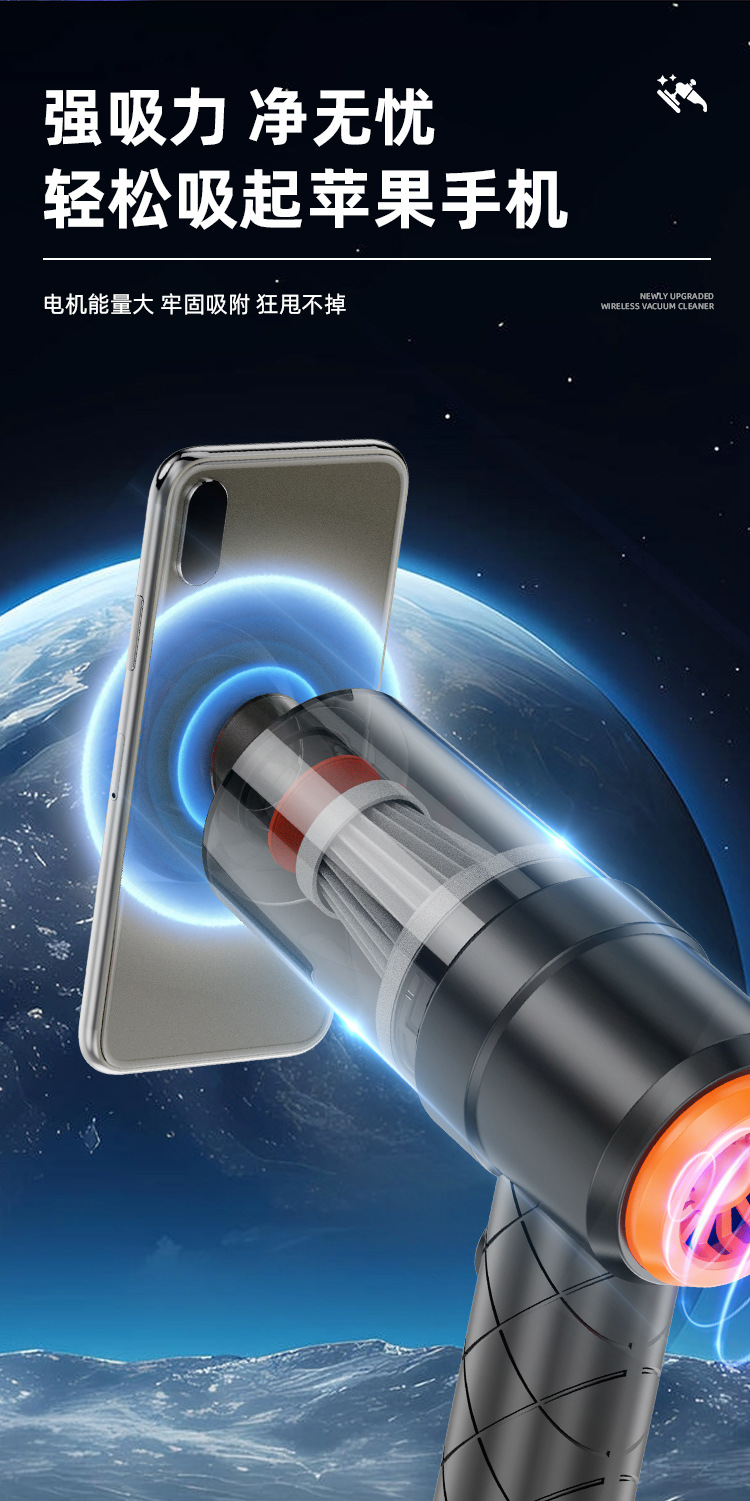 Wireless Car Vacuum Cleaner, Handheld Car Air Pump, High-Power Car Supplies, Household Small Powerful Device