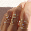 Set, ring, adjustable brand chain, Korean style, simple and elegant design, internet celebrity, on index finger