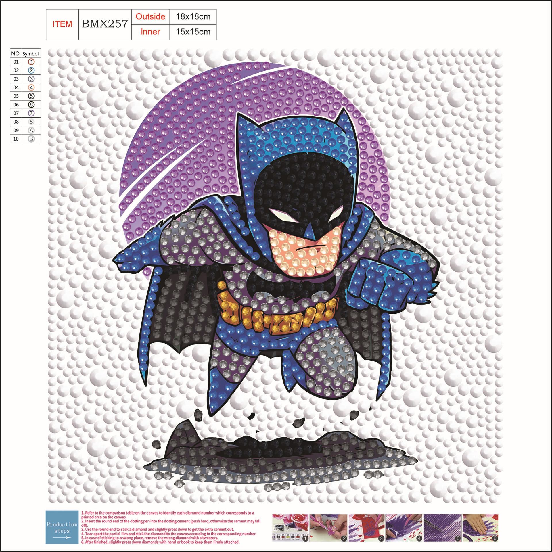 Nuevo kit creativo de pintura de diamantes DIY para niños, diseño de panda de dibujos animados, juguete de niña, pegatinas bonitas, pintura de diamantes completa, transfronterizo