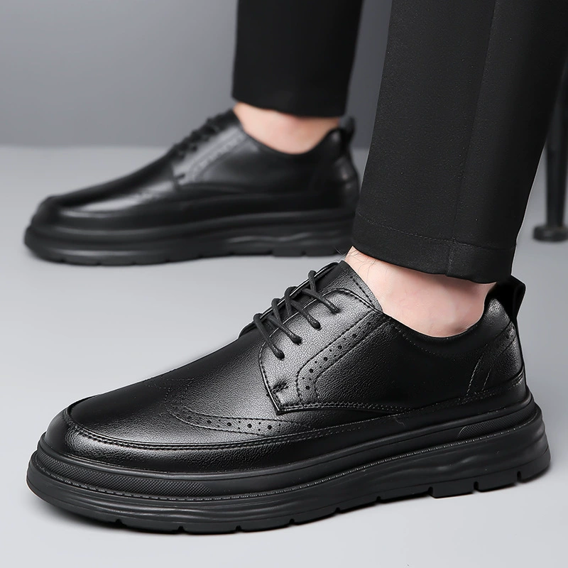Autumn footwear, high classic suit jacket English style for leisure, shoes for leather shoes, 6cm
