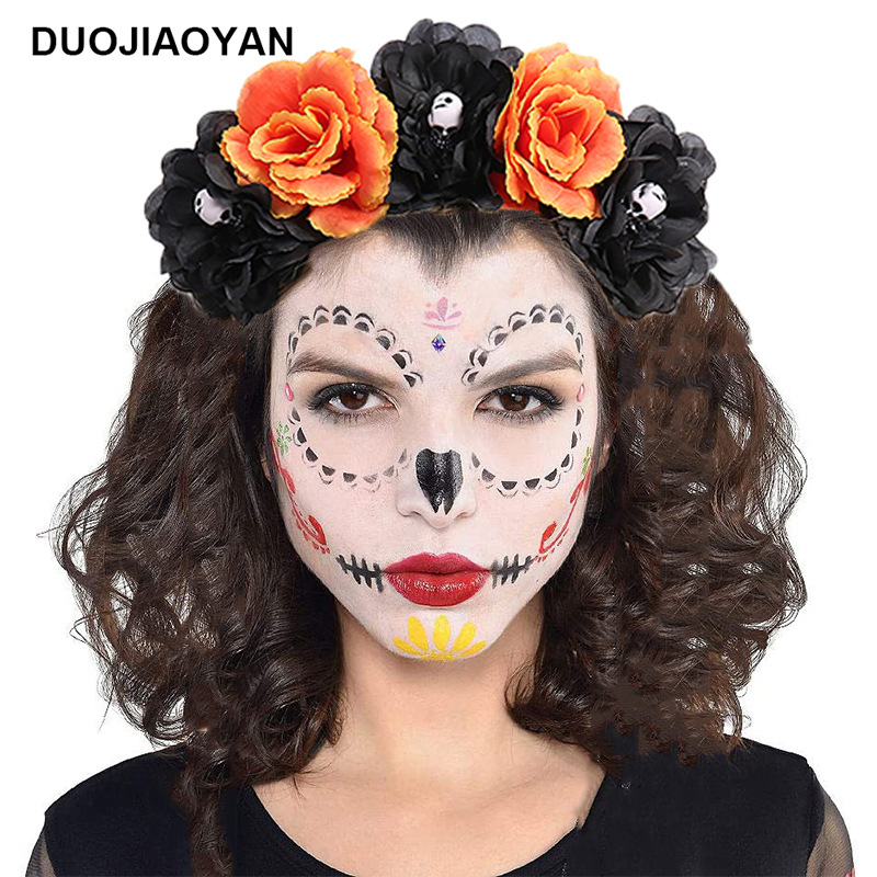 Halloween Blumenstirnband Persönlichkeit Spinnensimulation Blume Cosplay Make-up Party Kopfschmuck_voghion.com