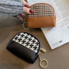 2024 New Fabric Coin Purse Women's European and American Double Zipper Short Small Wallet Key Card Holder Coin Bag Fashion