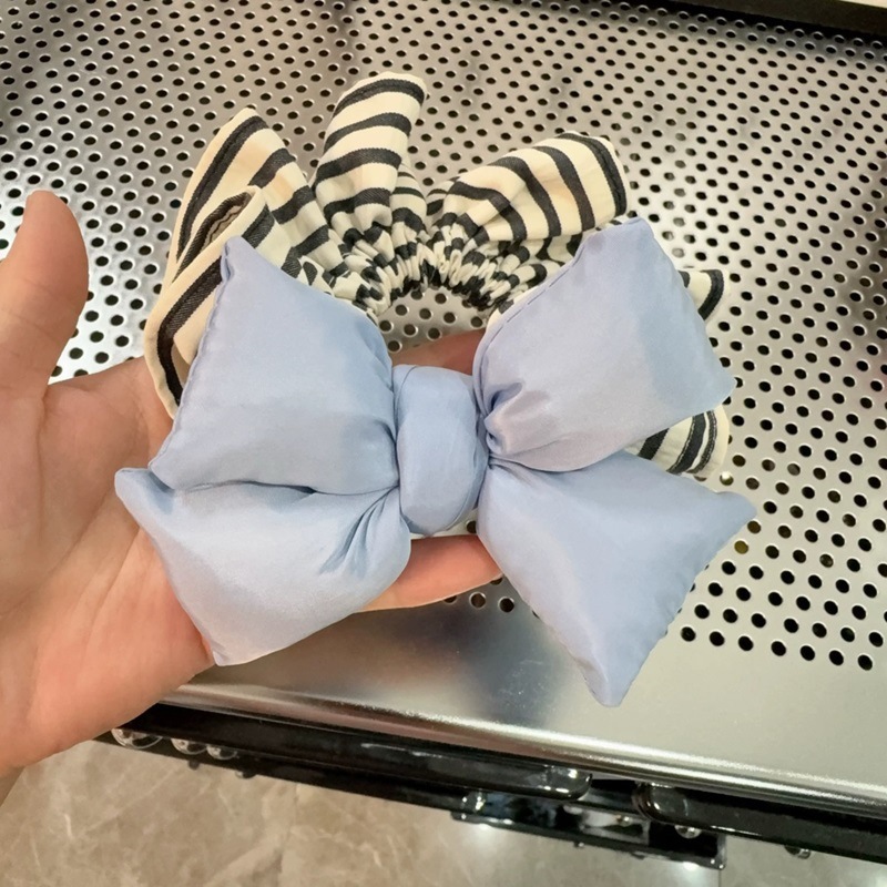 新款卡通可爱条纹小狗大肠发圈女扎头发超大头绳丸子头高级感发饰|undefined