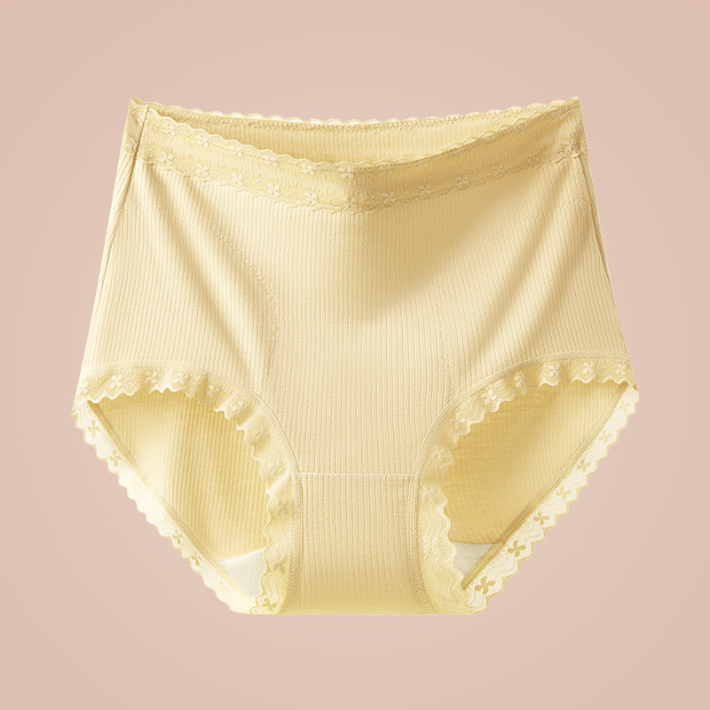 Cálido, cintura alta, abdomen, encaje sin costuras, ácido poliláctico, entrepierna antibacteriana, parche grueso de invierno, ropa interior de algodón cálido, damas.