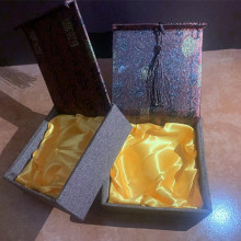 手串包装盒佛珠手串花梨小叶紫檀手链礼品盒首饰盒麻布流书珠宝盒