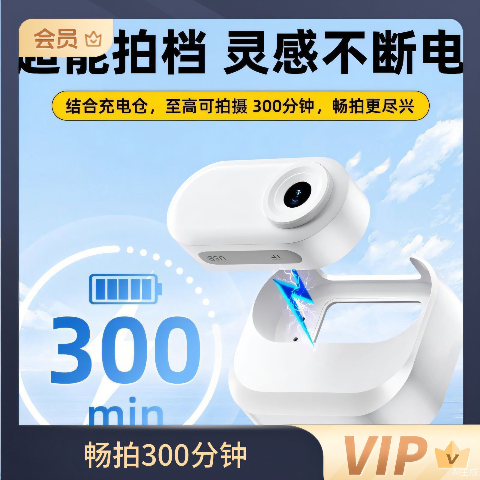 Gran por mayor cámara de pulgar de movimiento de grabación directa comercio exterior transfronterizo para cámara de movimiento colgante vlog