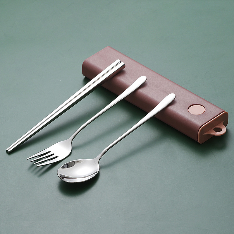 맨몸의 포크, 숟가락, 젓가락 - 핑크