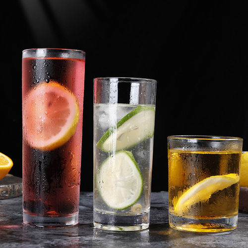 Straight juice cup, high temperature resistant household straight cup, lemon tea cup, oatmeal coffee milk glass