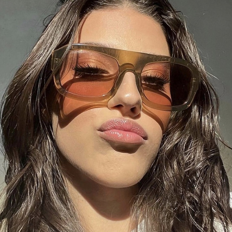 2024 Gafas de sol de montura de piloto de una sola viga simples de alta gama transfronterizas