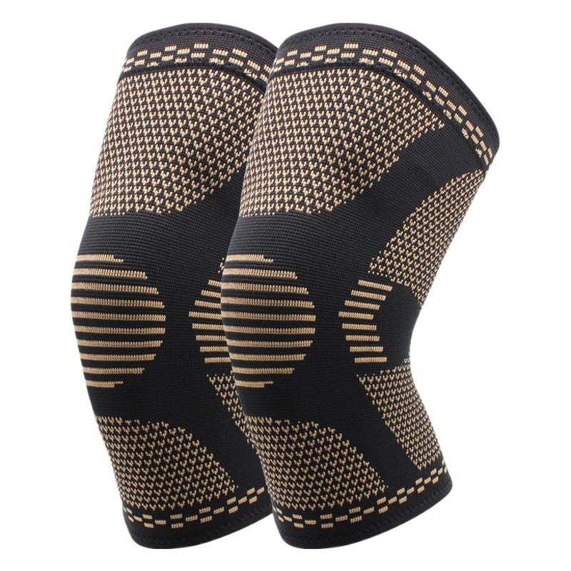 Cobre kneepad elástico deportes ciclismo baloncesto equipo de protección en el procesamiento de la acción de cobre fibra de nylon funcional rodillera
