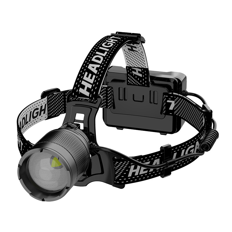 Faro de inducción de aleación de aluminio con láser blanco de Faro de pantalla eléctrica digital de una sola pieza para cargar el faro de larga duración de la batería del teléfono móvil