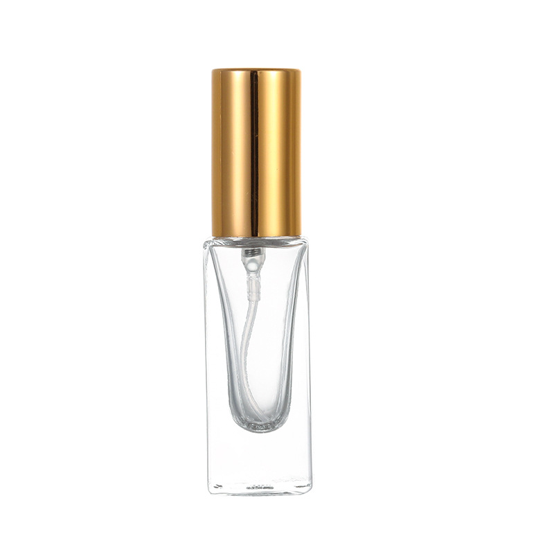B063 - 5ml 10ml 20ml 30ml muestra portátil de vidrio de fragancia envasado botella de pulverización de presión vacía