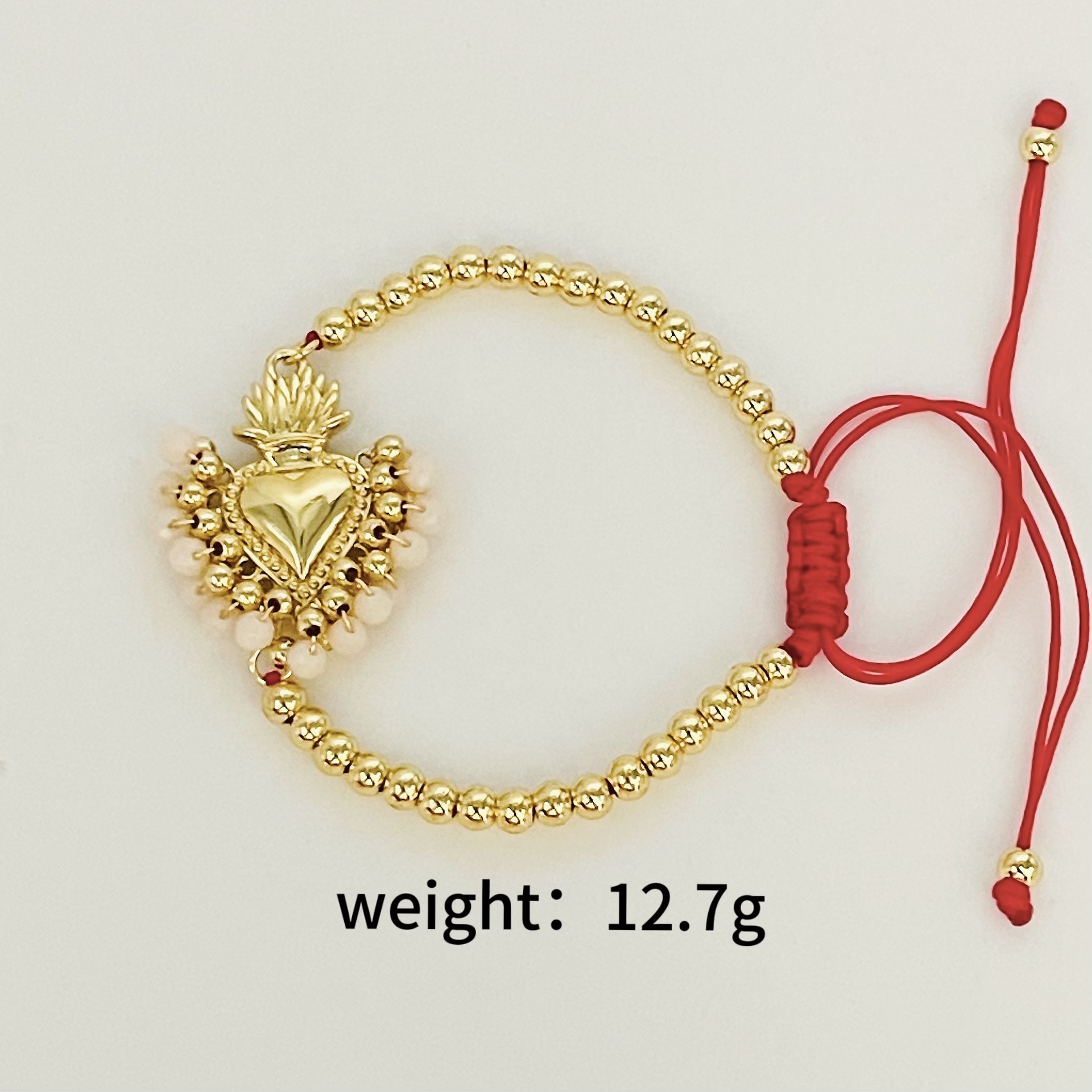 Women's Gender Beaded Design Copper Beaded Waves Heart Shape Bracelets