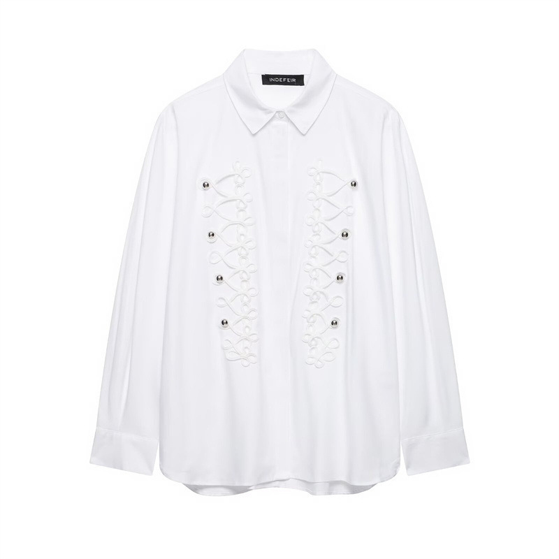 Foreign Trade Order! Women's Clothing Wholesale 2026 New Style Poplin Shirt with Knot Embellishment 7019310 Foreign Trade Order! Women's Clothing Wholesale 2026 New Style Poplin Shirt with Knot Embellishment 7019310