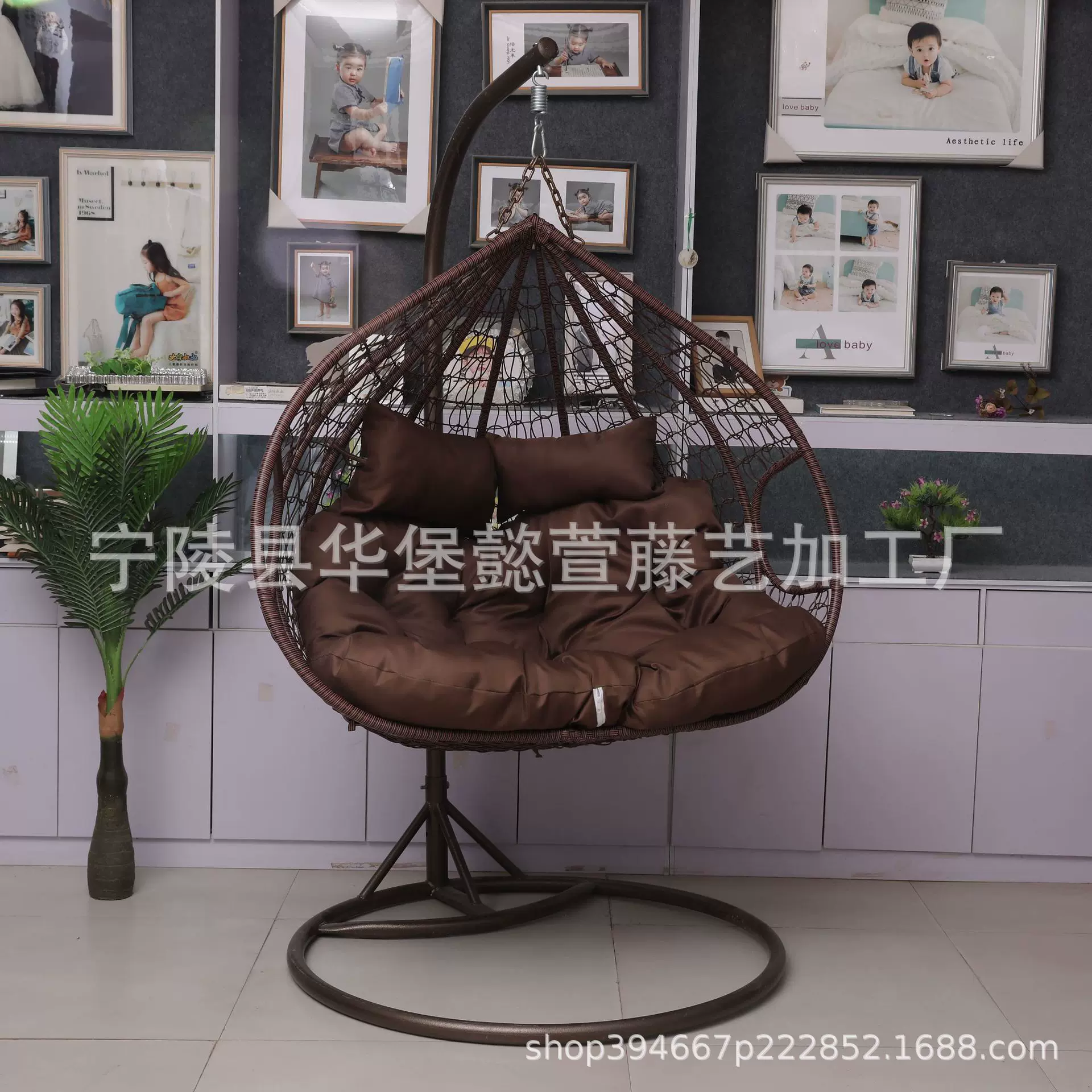 铁艺鸟巢双人吊椅吊篮藤椅吊篮秋千户外室内阳台新款懒人吊床躺椅