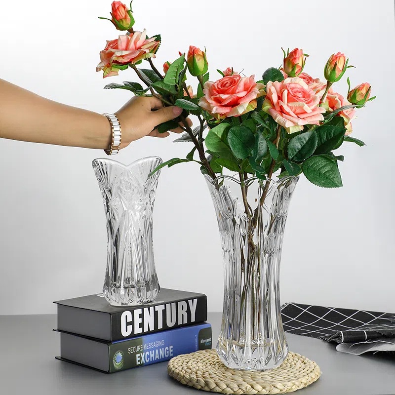 Creativo de estilo Europeo engrosada de cristal florero de cristal decoración de escritorio arreglo de flores florero de producción de vidrio Al Por Mayor