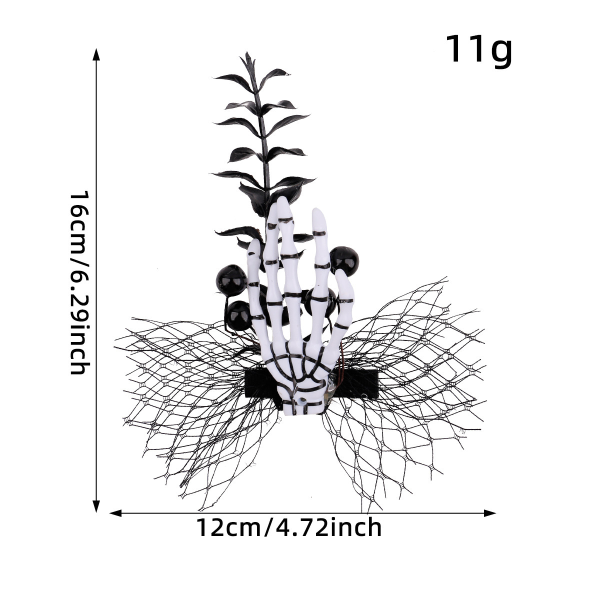 Nueva horquilla de Halloween, malla, mano fantasma, pinza BB, fiesta del festival fantasma, clip lateral de telaraña, tocado de mariposa negra, horquilla
