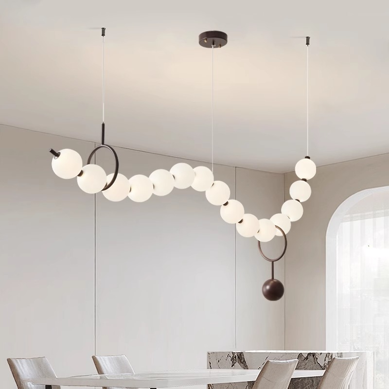 Lámpara de collar bar chandelier restaurante creativo estilo antiguo simple mesa de comedor diseño francés principal medieval comedor moderno bola