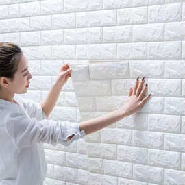 BR跨境3d立体墙贴墙纸自粘出租房改造用品背景墙装饰壁纸自粘家用