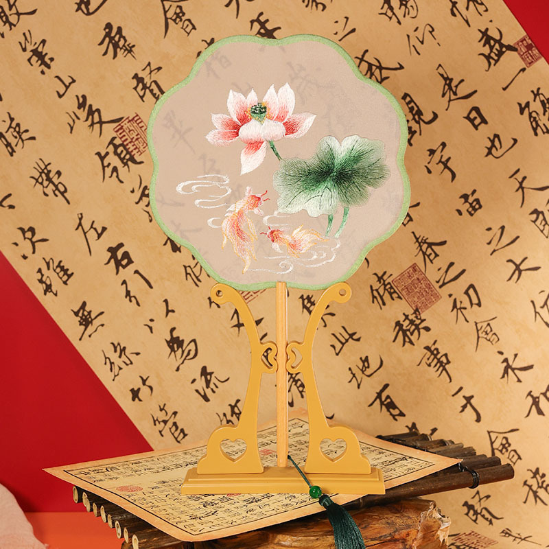 両面刺繍団扇古風扇子円扇刺繍扇子両面刺繍団扇蘇刺繍団扇漢服舞踏扇|undefined