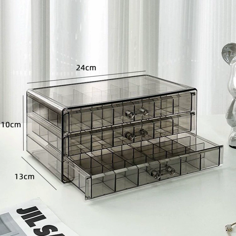 Jewelry Storage Box — Multi-layer 72-Compartment Organizer with Lipstick Top, 3-Drawer