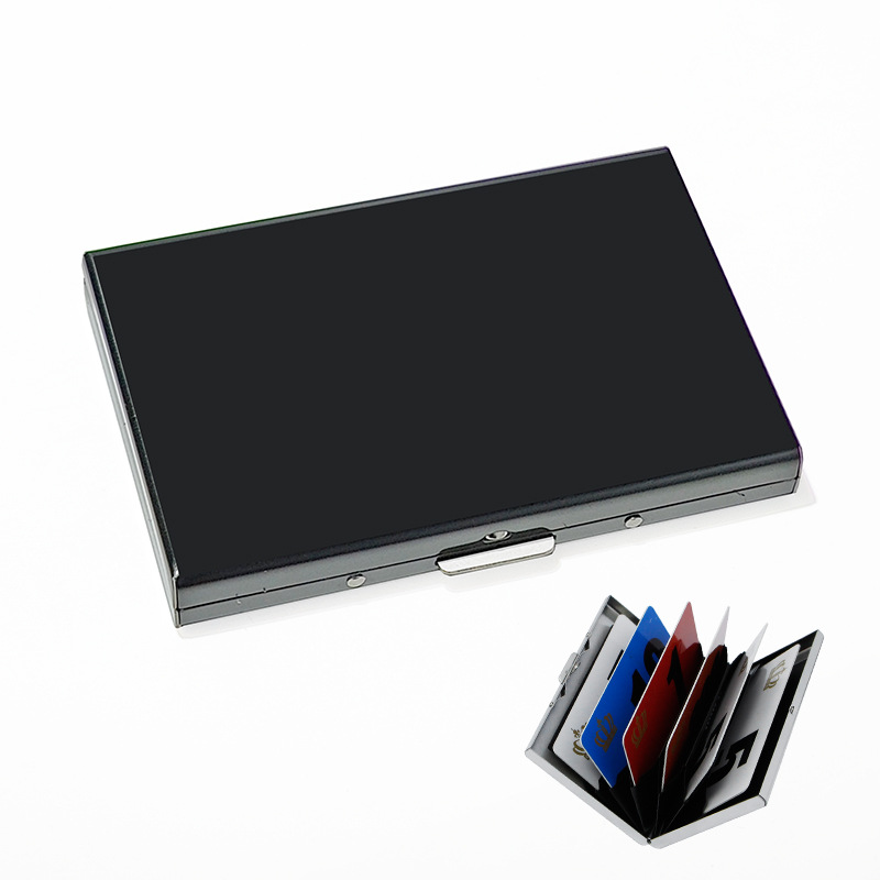 Fábrica al por mayor caliente de acero inoxidable titular de la tarjeta 6 ranuras de tarjeta de crédito bancaria caja de tarjeta de metal titular de la tarjeta de garantía de calidad
