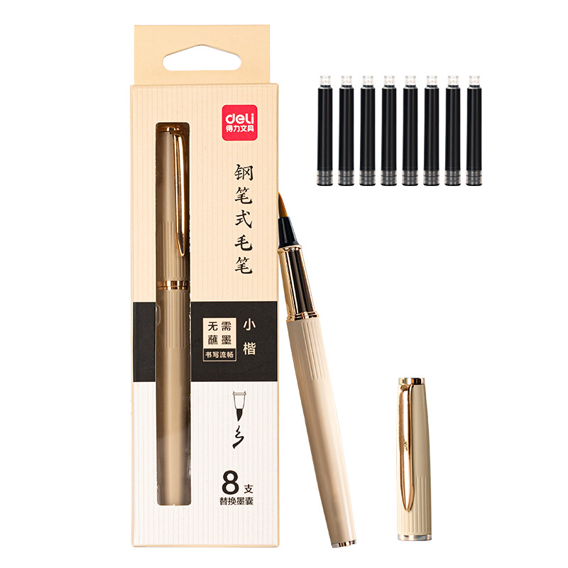 Bolígrafo de estilo de pluma, bolígrafo de cabeza suave caligrafía especial con bolsa de tinta multifuncional