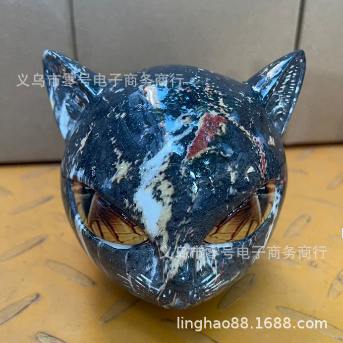 跨境新款Luxury black cat figurine奢华黑猫摆件树脂猫石|undefined