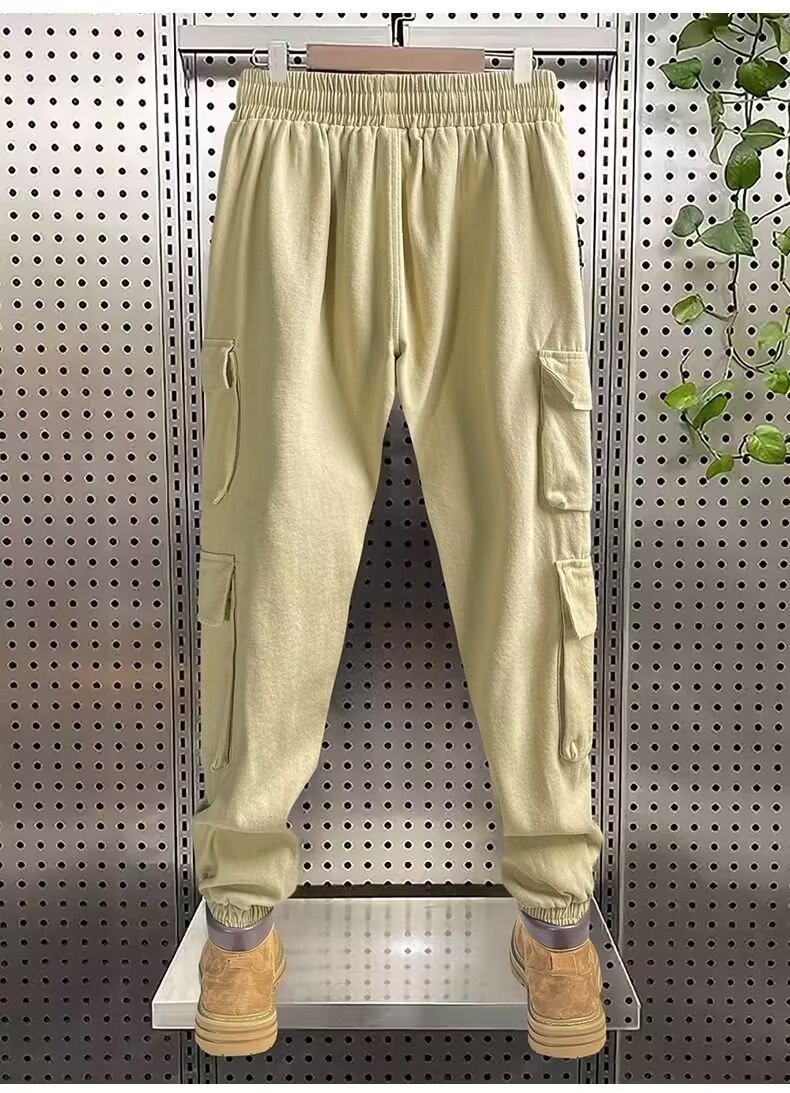 Pantalones de trabajo de otoño y invierno, pantalones de calentamiento sueltos, bolsillos de reparación de automóviles, pantalones de protección laboral sueltos, tubo recto