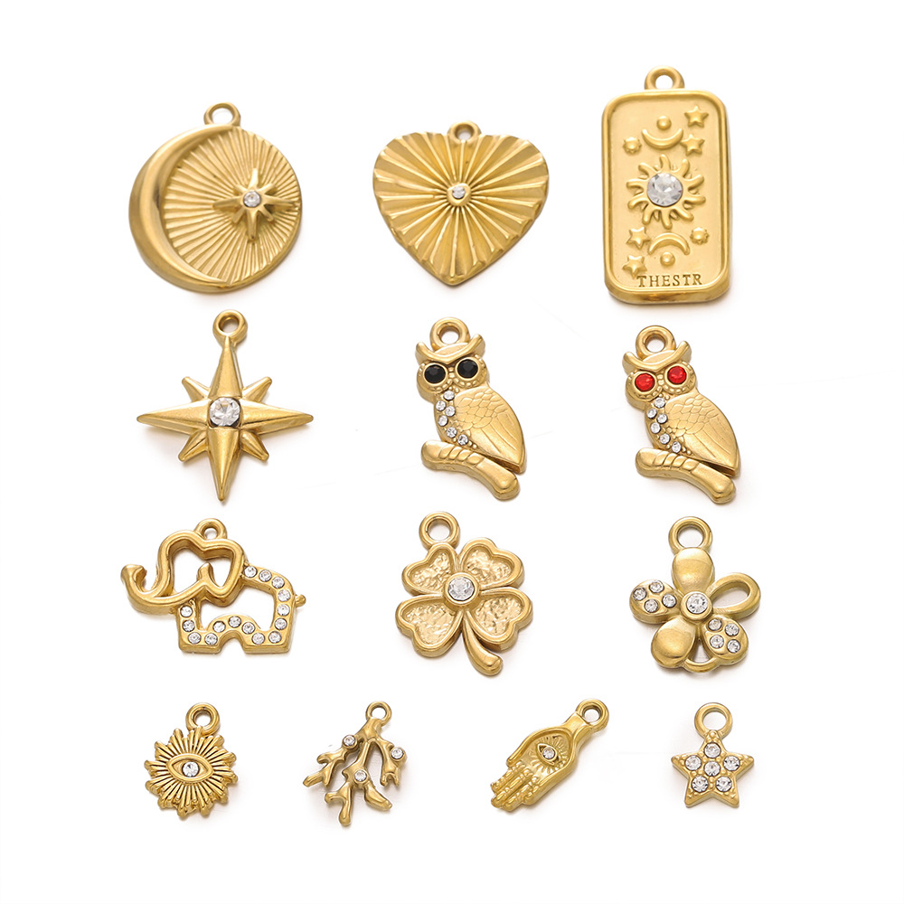 6g Weight Pendant Jewelry Making Type DIY Ornament Accessories Classification 2 PCS/Package Quantity 304 Stainless Steel Material Star, Heart Shape Pattern All Seasons Season Classic Style Style 2 PCS/Package 304 Stainless Steel Star Heart Shape Pendant DIY Ornament Accessories 9