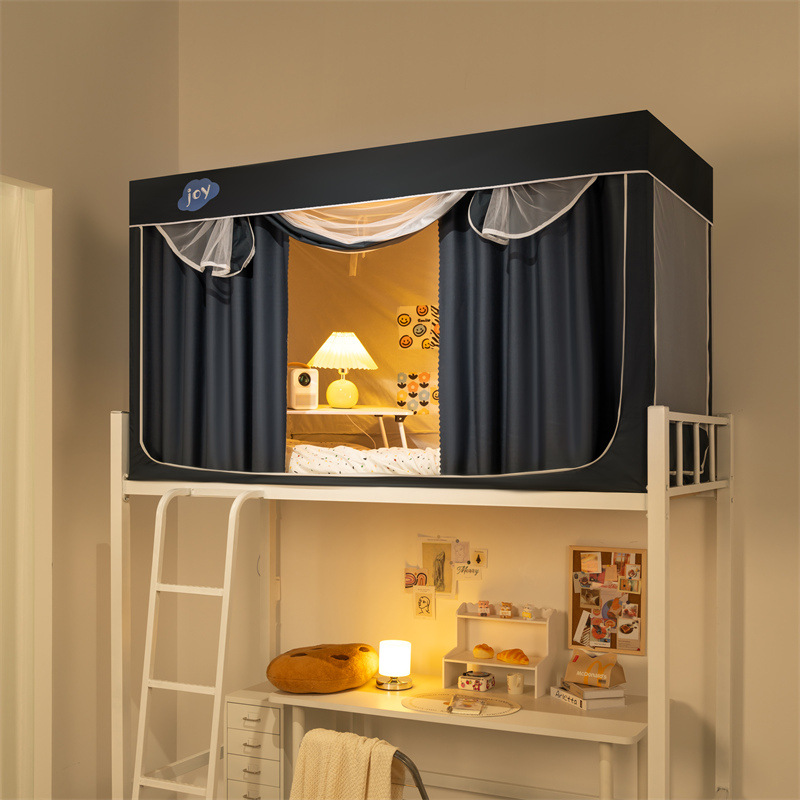 Nuevo tipo de instalación gratuita dormitorio de estudiantes cama individual mosquitera anti-mosquitos 2025 nueva cama superior e inferior dormitorio para bebés anti-caída