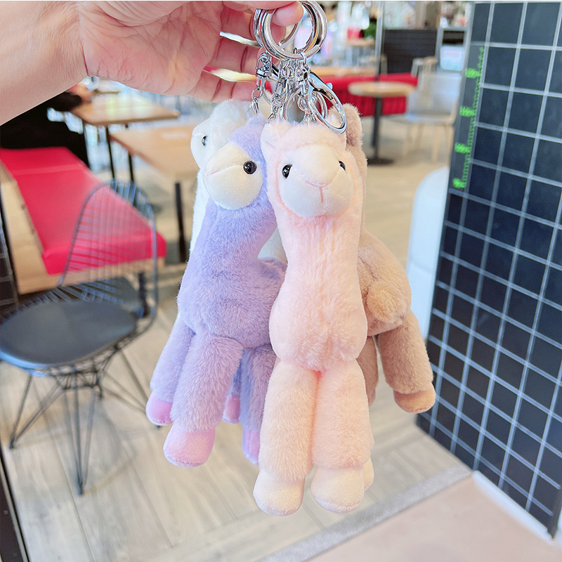 Colgante de muñeco de peluche de alpaca para celebridades de Internet, llavero de muñeco de cordero, joyería, bolso escolar, colgante, regalo de corazón para niña