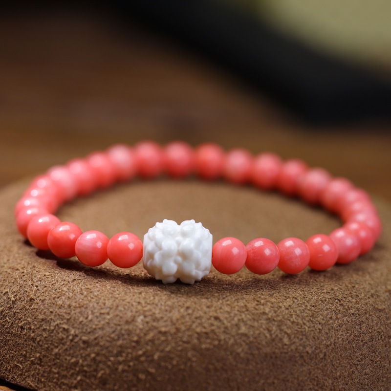2025 New Natural Sea Bamboo Women's Ball Bracelet Imitation Coral DIY Turquoise Antler Trinkets Wholesale