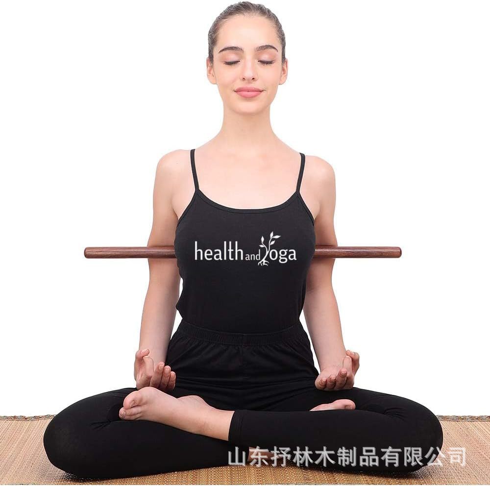 Wooden Fitness Yoga Stick Home Multifunctional Gymnastics Stick Detachable Yoga Stick Portable Posture Correction Bar