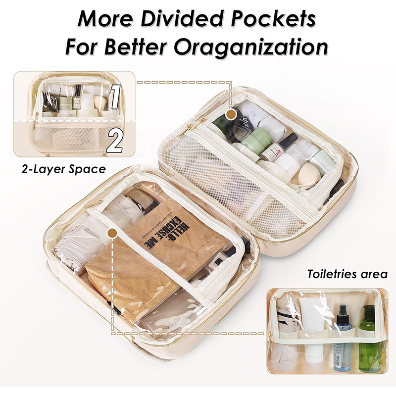 Amazon nueva bolsa de maquillaje de viaje de moda para mujeres bolsa de baño colgante bolsa de almacenamiento de maquillaje portátil