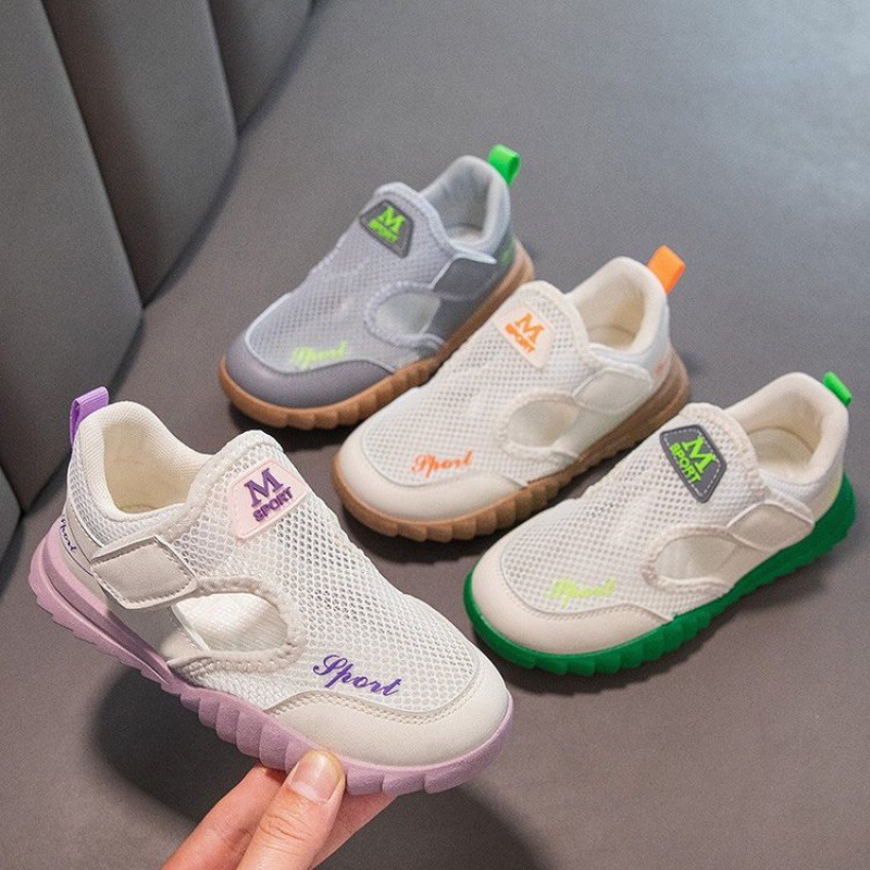 Girls' Sandals Baotou Summer 2024 New Children's Mesh Sports Beach Shoes Boys Mesh Shoes Big Children's Shoes