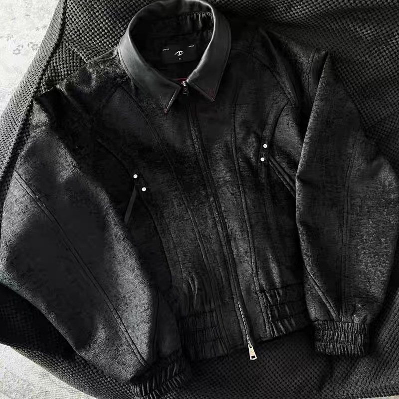 1 Trendy Brand Rivet Color-Block Suede Patchwork Lapel Jacket For Men And Women Couples 2026 Autumn Winter Loose Cool_voghion.com