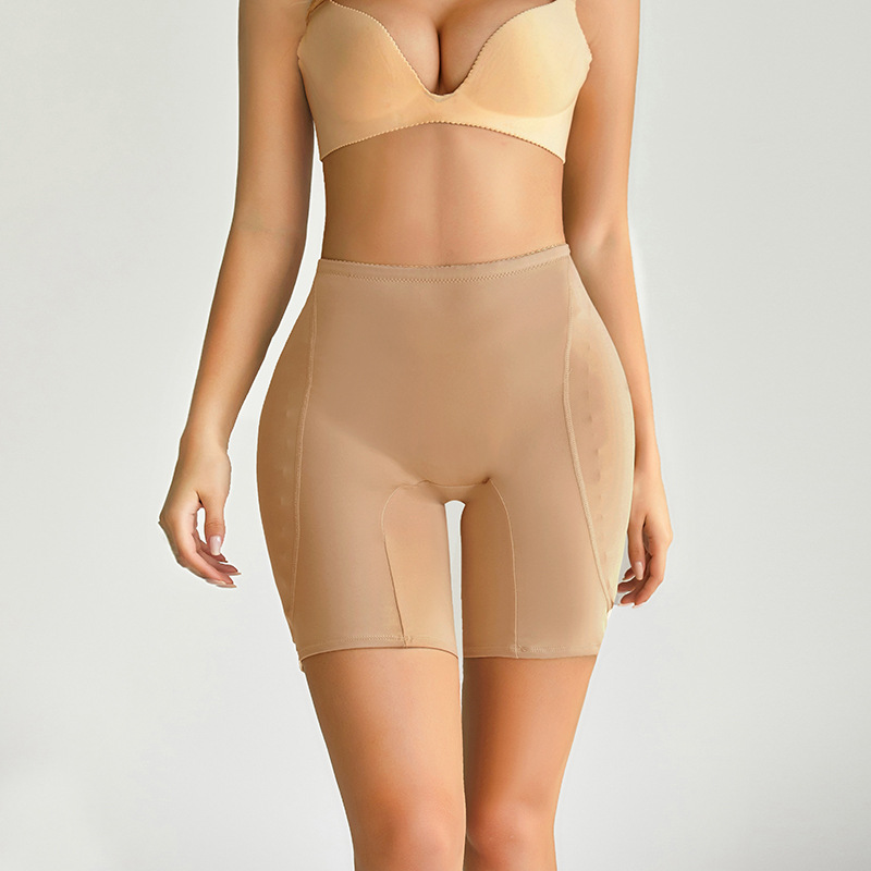 Cross-border European and American buttocks and crotch-enhancing pants for women, mid-waist, square-angle, fake butt sponge pads, hip-raising buttocks-slimming, belly-shaping pants