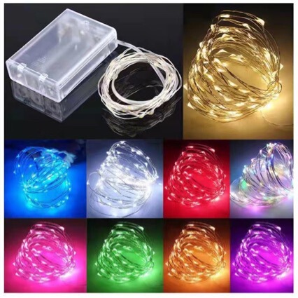 Cross-Border Manufacturer No. 5 Battery Box Light String Lantern Wholesale Flower Cake Gift Box Decoration Small Star Copper Wire Light String