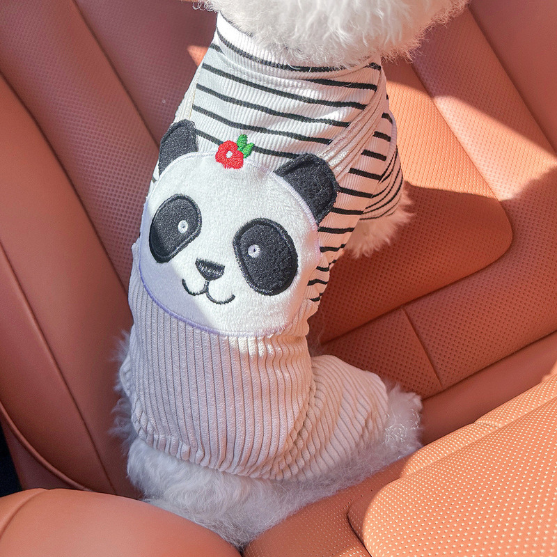 スポットクロスボーダー爆発ペット子犬服源工場直売春夏新作花パンダバックパンツ|undefined