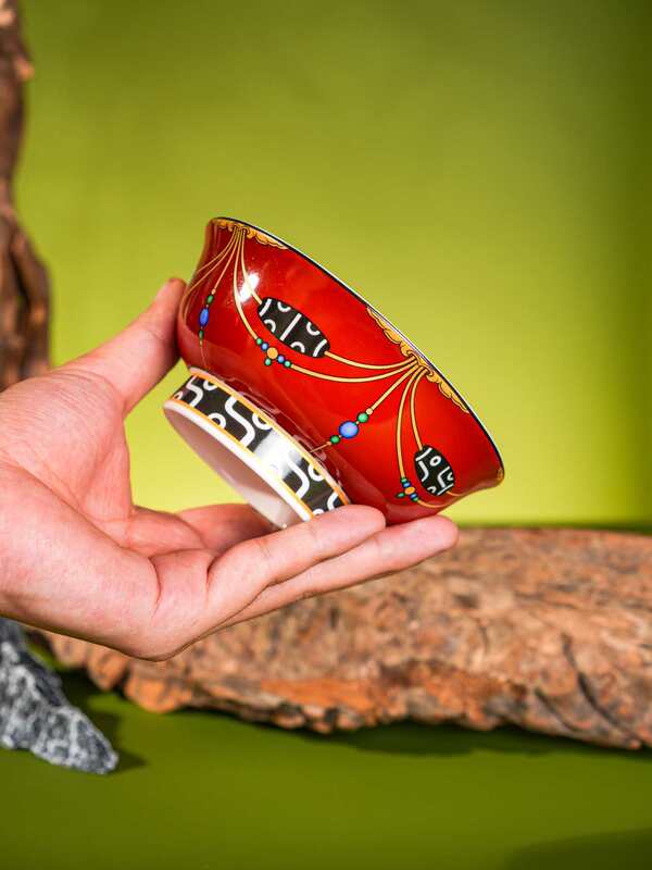 Xizang Dzi Element Bowl Jingdezhen Ceramic Bowl Personal Bowl Household 2025 New High-Looking Beautiful Bowl