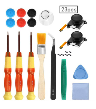 Nintendo interruptor multi-pieza destornillador mango herramienta de reparación 3D Rocker alegría-con accesorios de reparación de acogida