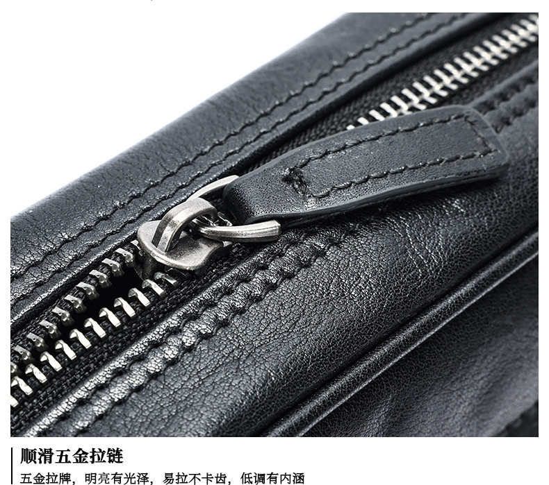 Túi đeo chéo nam da bò thật Marunte kiểu dáng nhỏ gọn, đựng vừa iPad 10 inch — ngang màu đen, Da hoa đen ghép, Mẫu đen ghép, Da thuộc thực vật có hoa cầm tay chi tiết 22