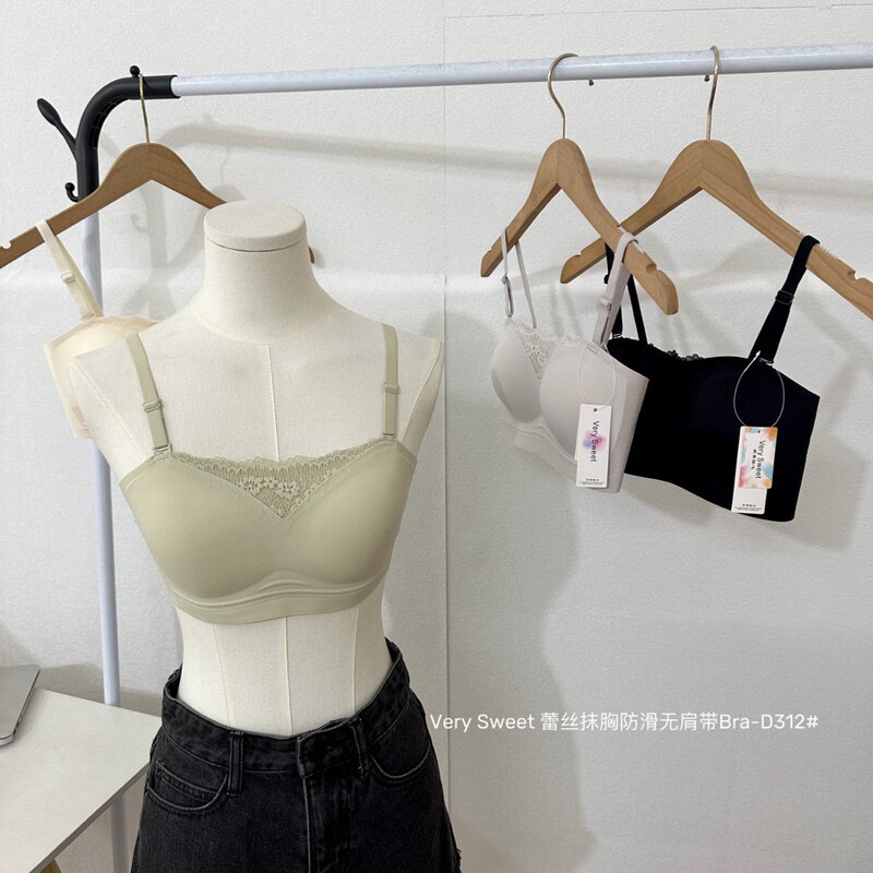 Very Sweet Lace Strapless Non-Slip Bra-D312 #